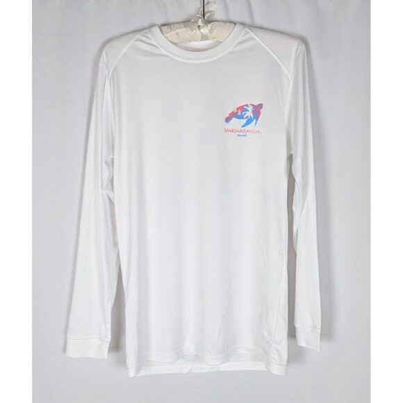 Margaritaville Tshirt S Men's White Quick Dry UPF 50+ Long Sleeve Turtle Beach - Picture 2 of 8